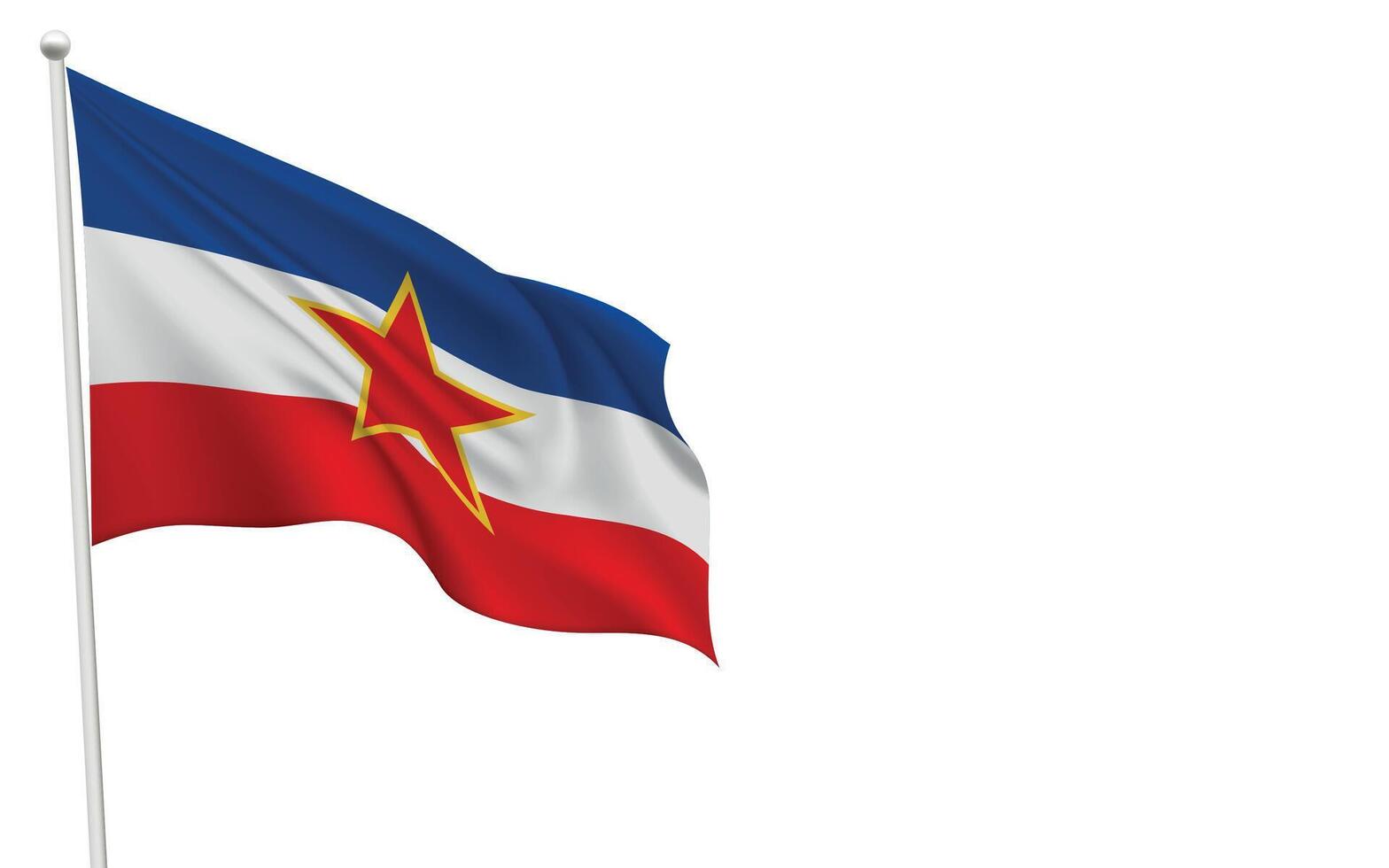 Isolated waving historical flag of Yugoslavia vector