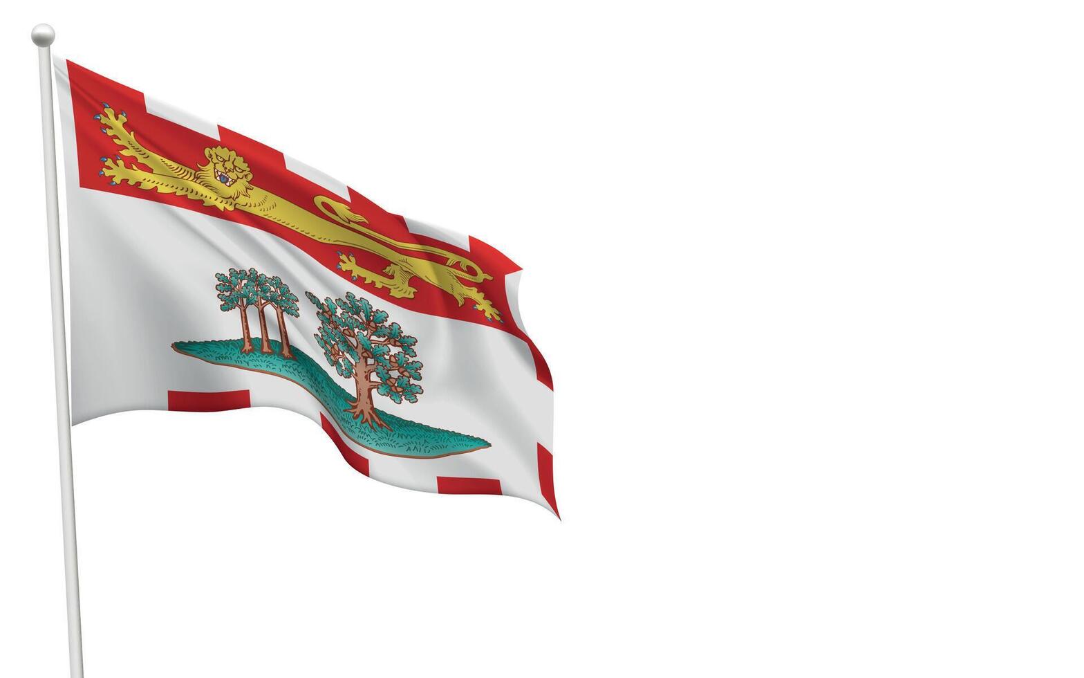 Isolated waving flag of Prince Edward Island is a province Canada vector