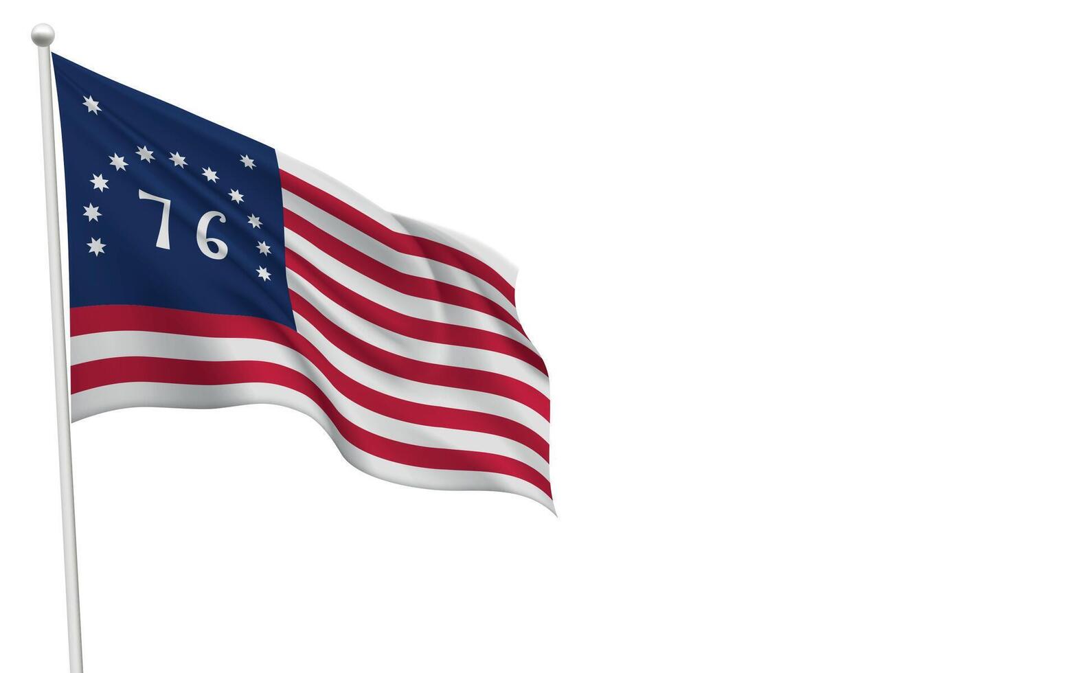 Bennington Flag Waving on a White Background vector