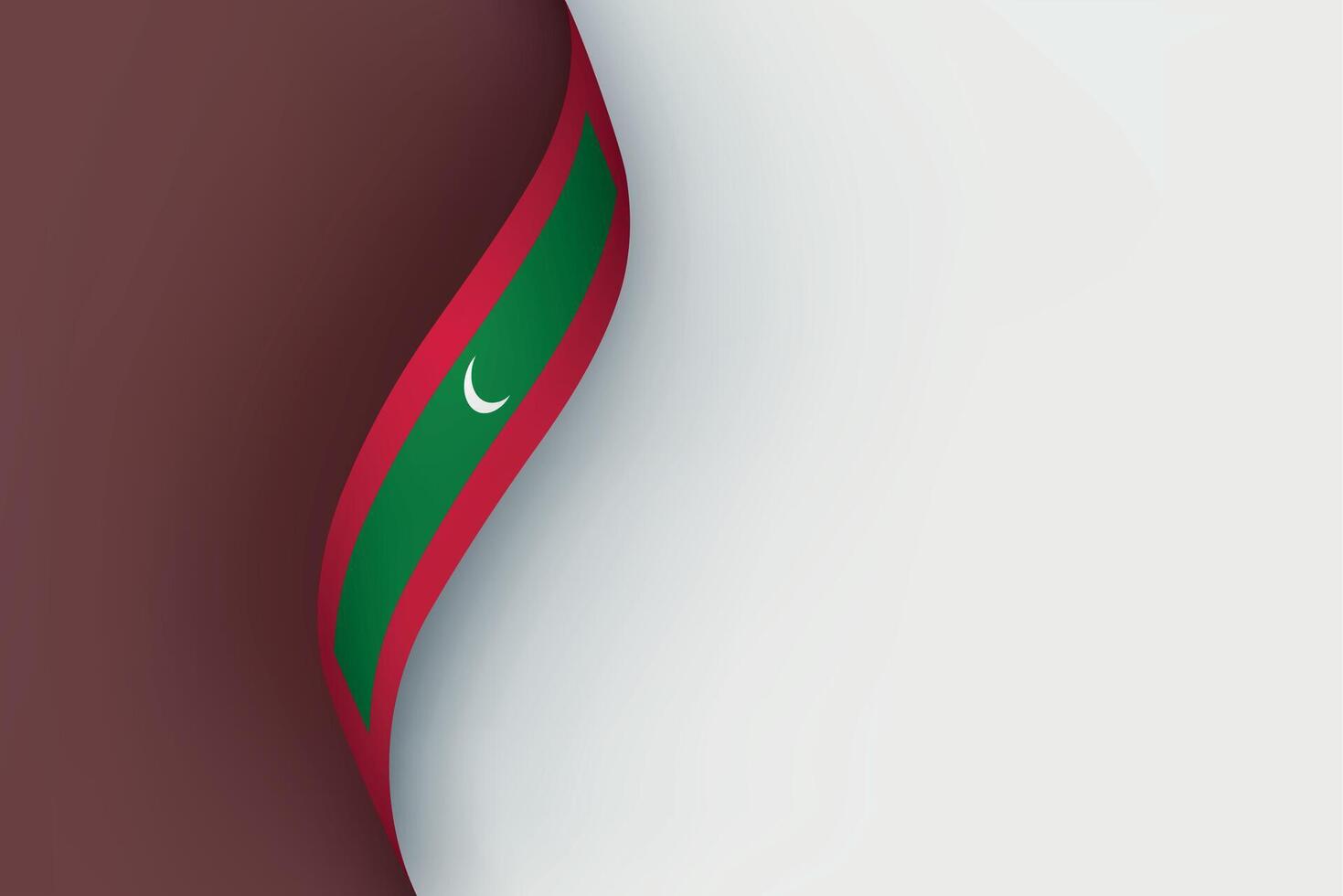Maldives flag on Waving ribbon vector