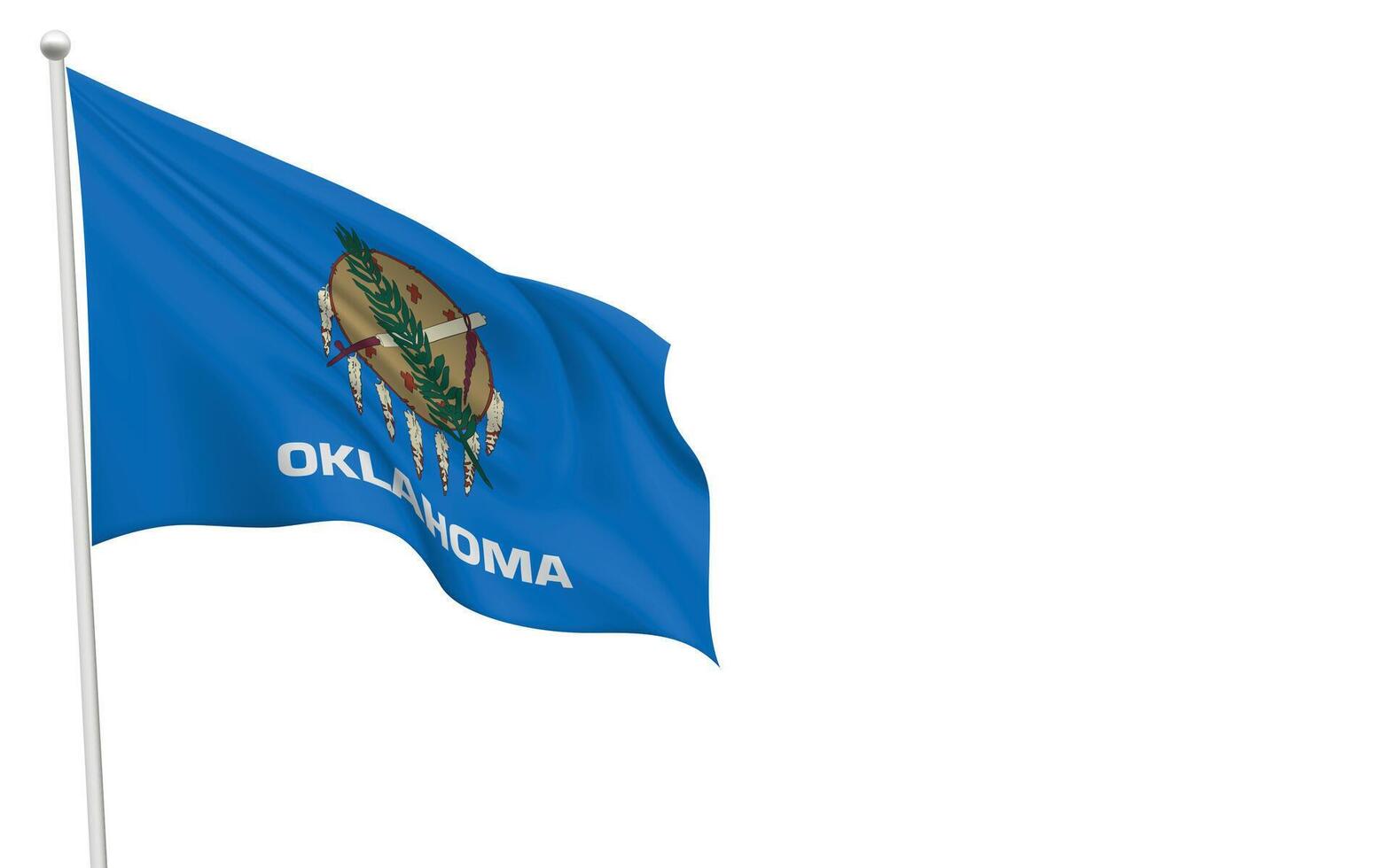 Isolated waving flag of Oklahoma is a state United States vector