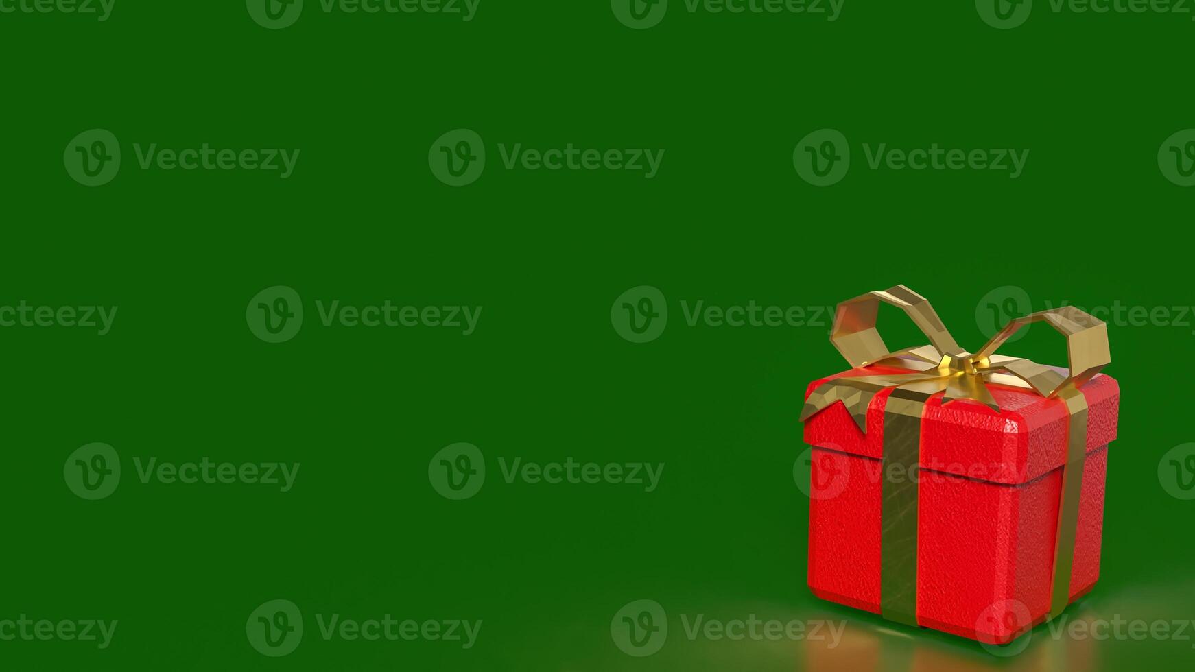 The RED gift box for celebration or holiday concept 3d rendering. photo