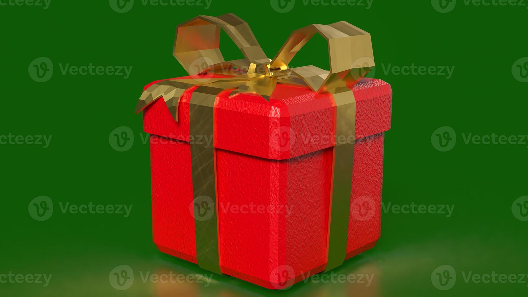 The RED gift box for celebration or holiday concept 3d rendering. photo