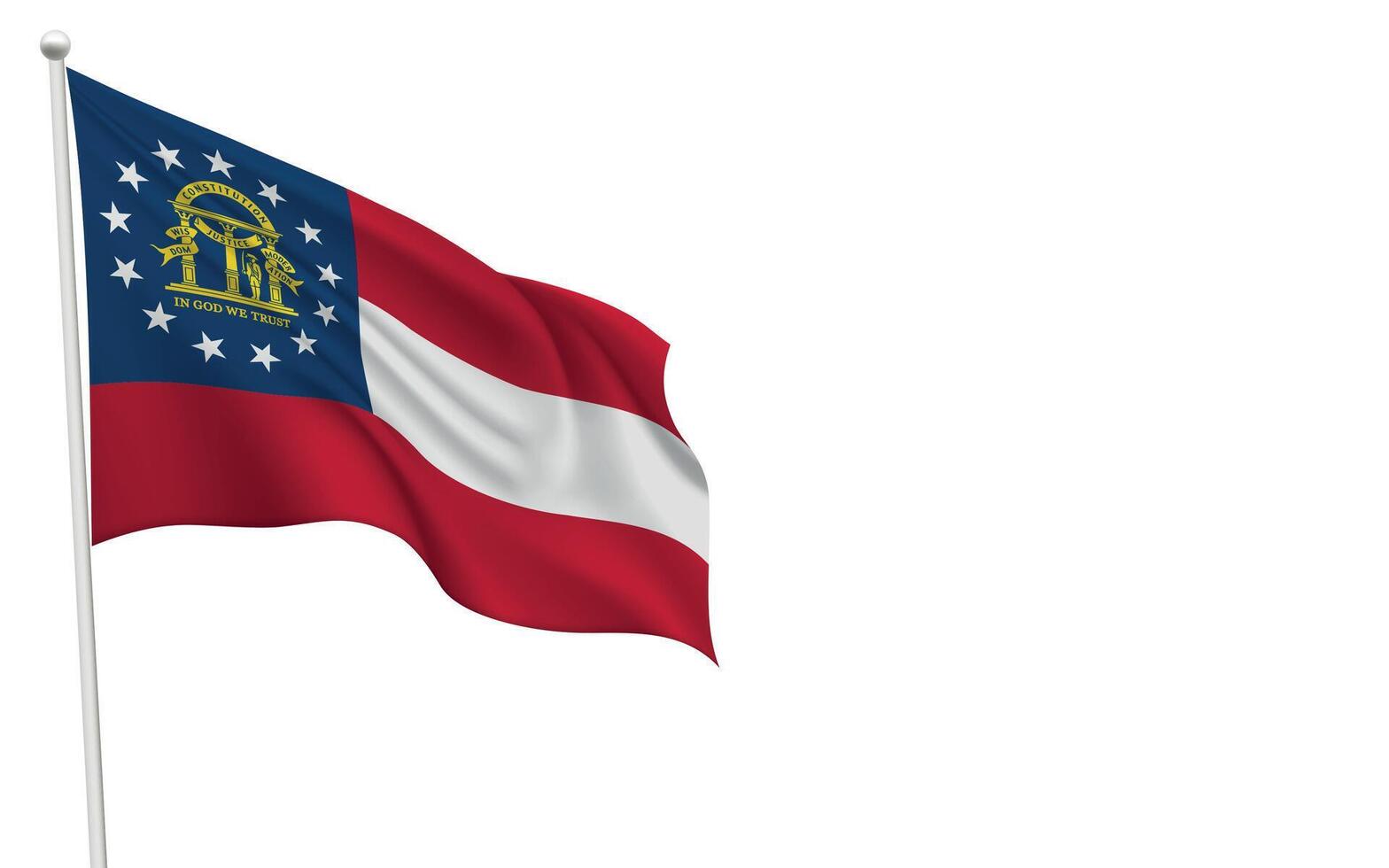 Isolated waving flag of Georgia is a state United States vector