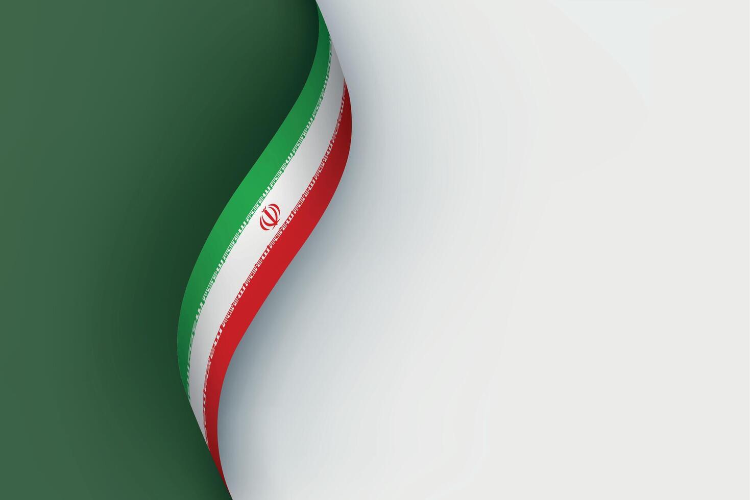 Iran flag on Waving ribbon vector