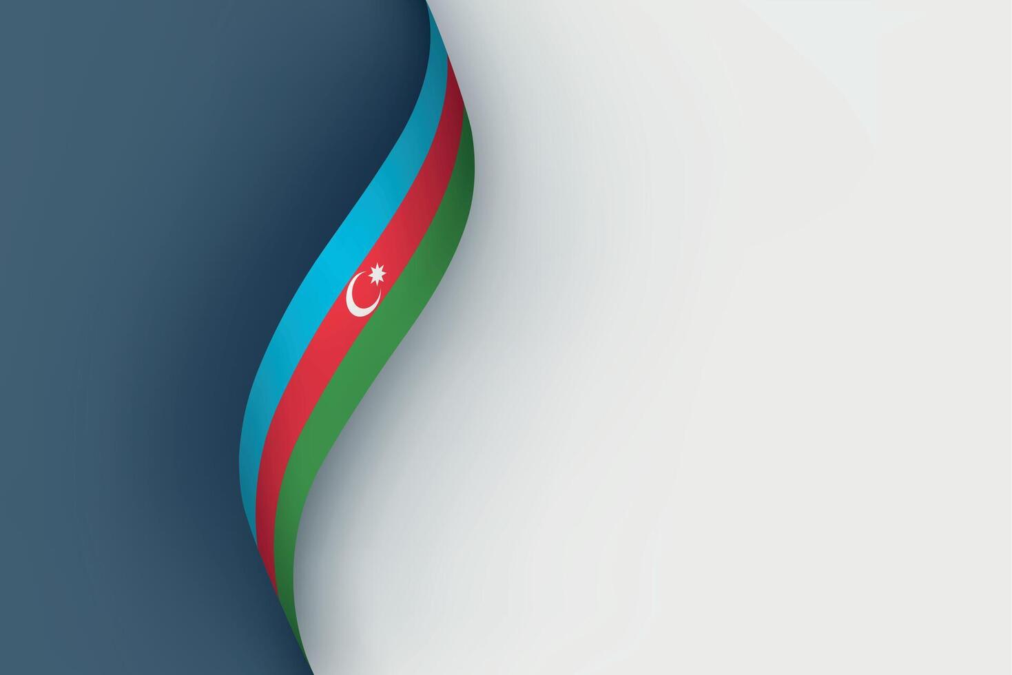 Azerbaijan flag on Waving ribbon vector