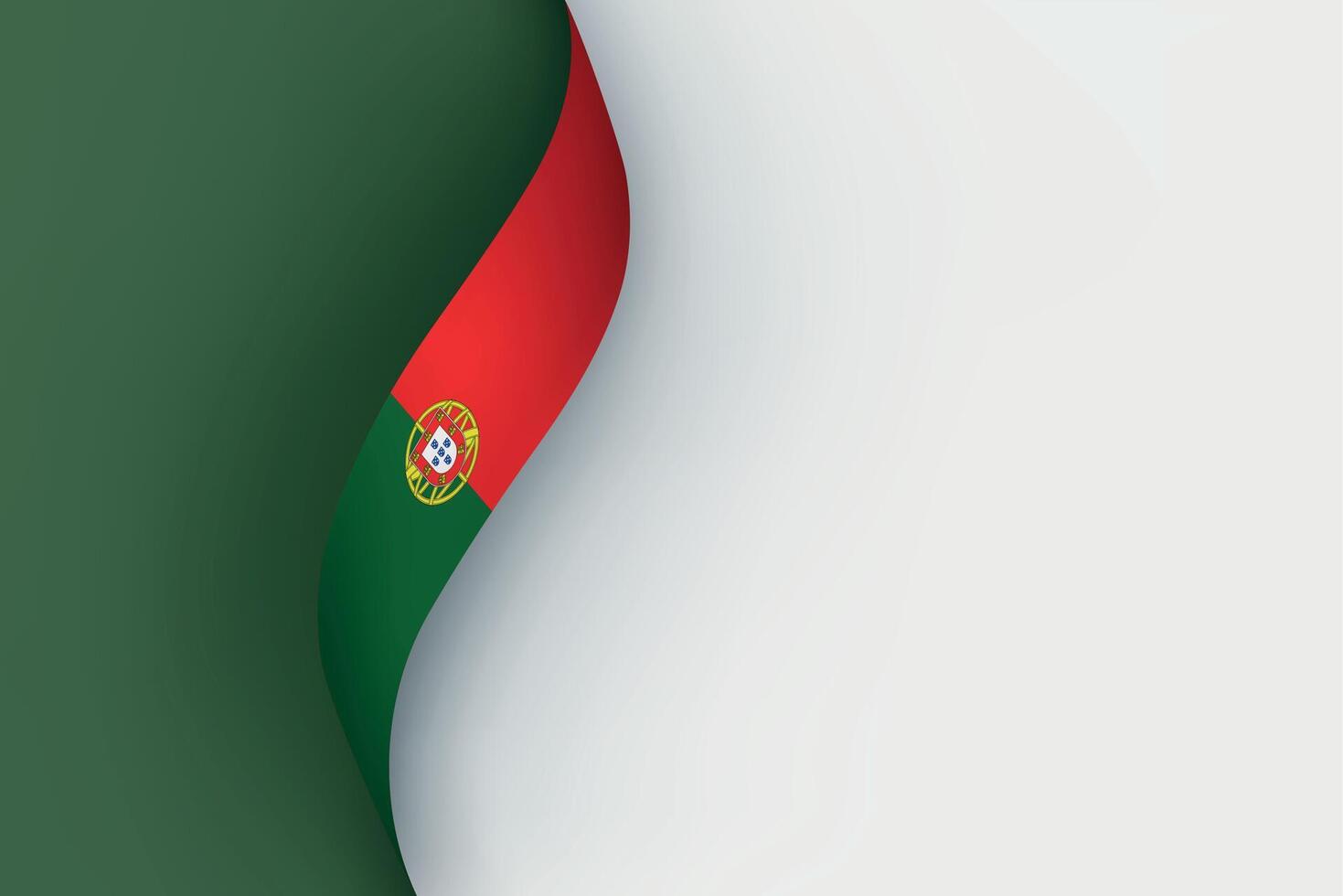 Portugal flag on Waving ribbon vector