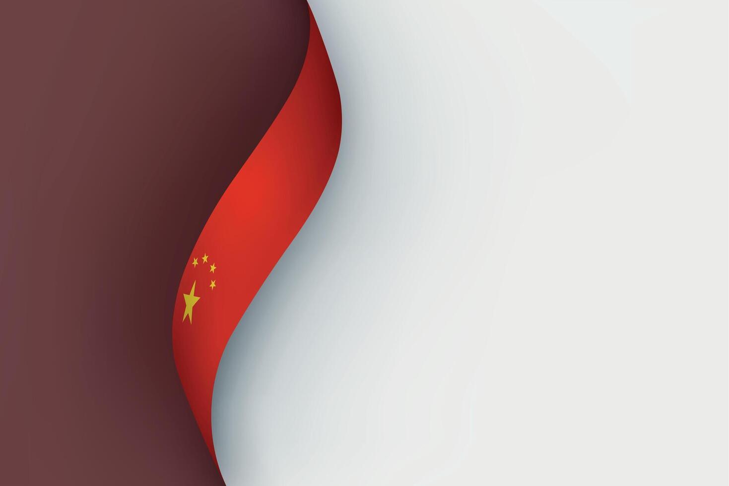 China flag on Waving ribbon vector
