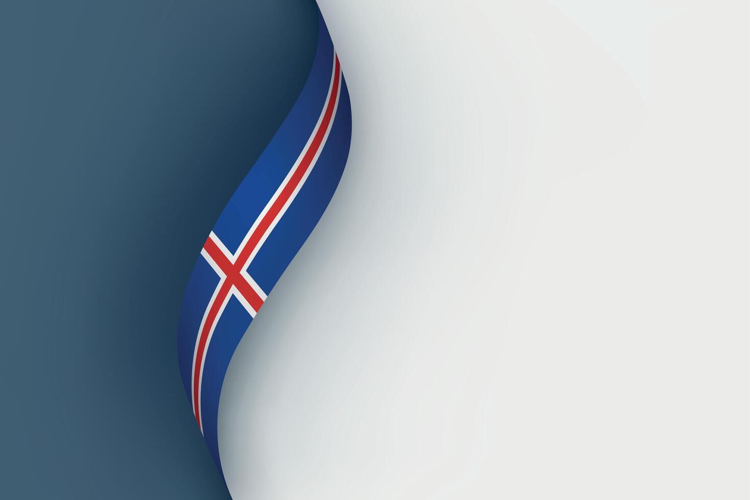 Iceland flag on Waving ribbon vector