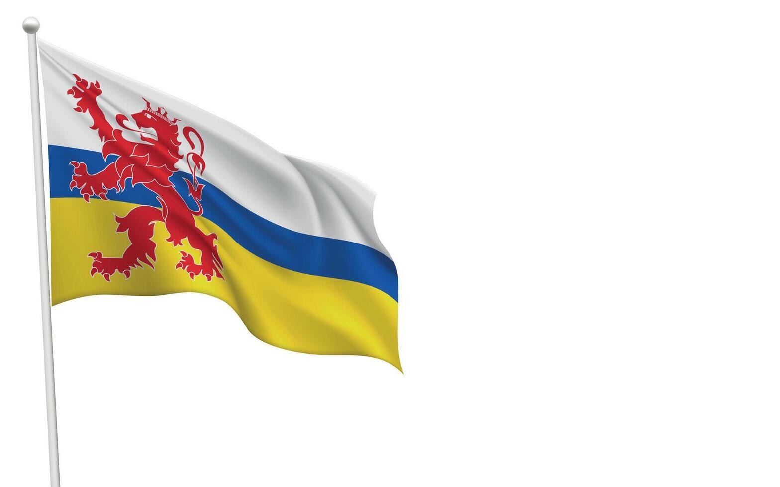 Isolated waving flag of Limburg is a province Netherlands vector
