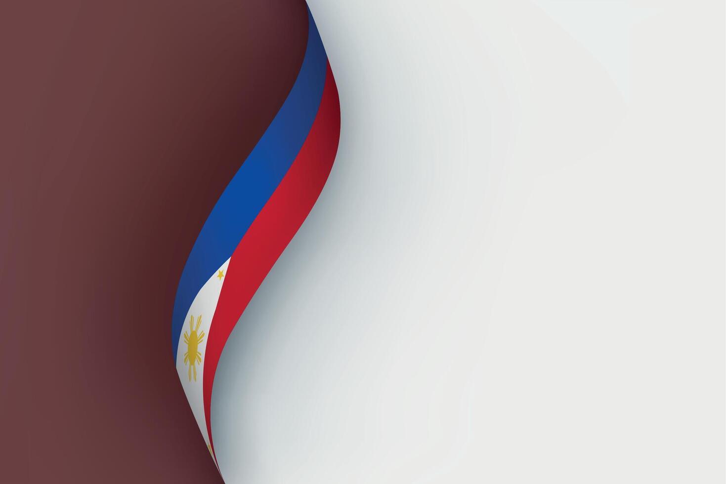 Philippines flag on Waving ribbon vector