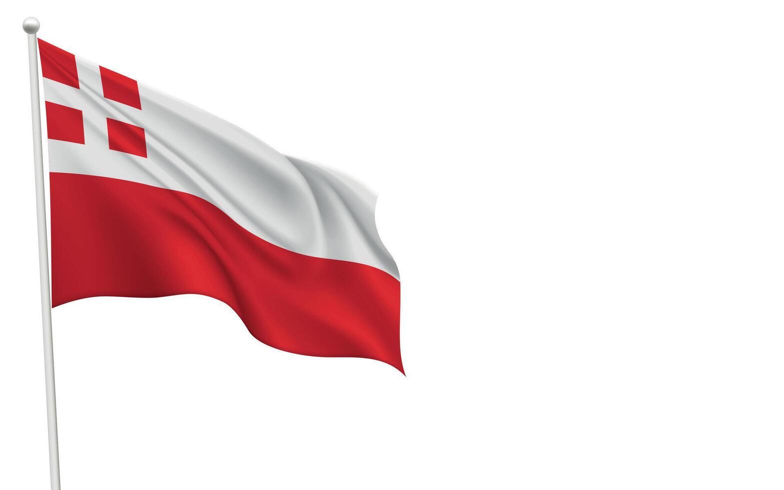Isolated waving flag of Utrecht is a province Netherlands vector