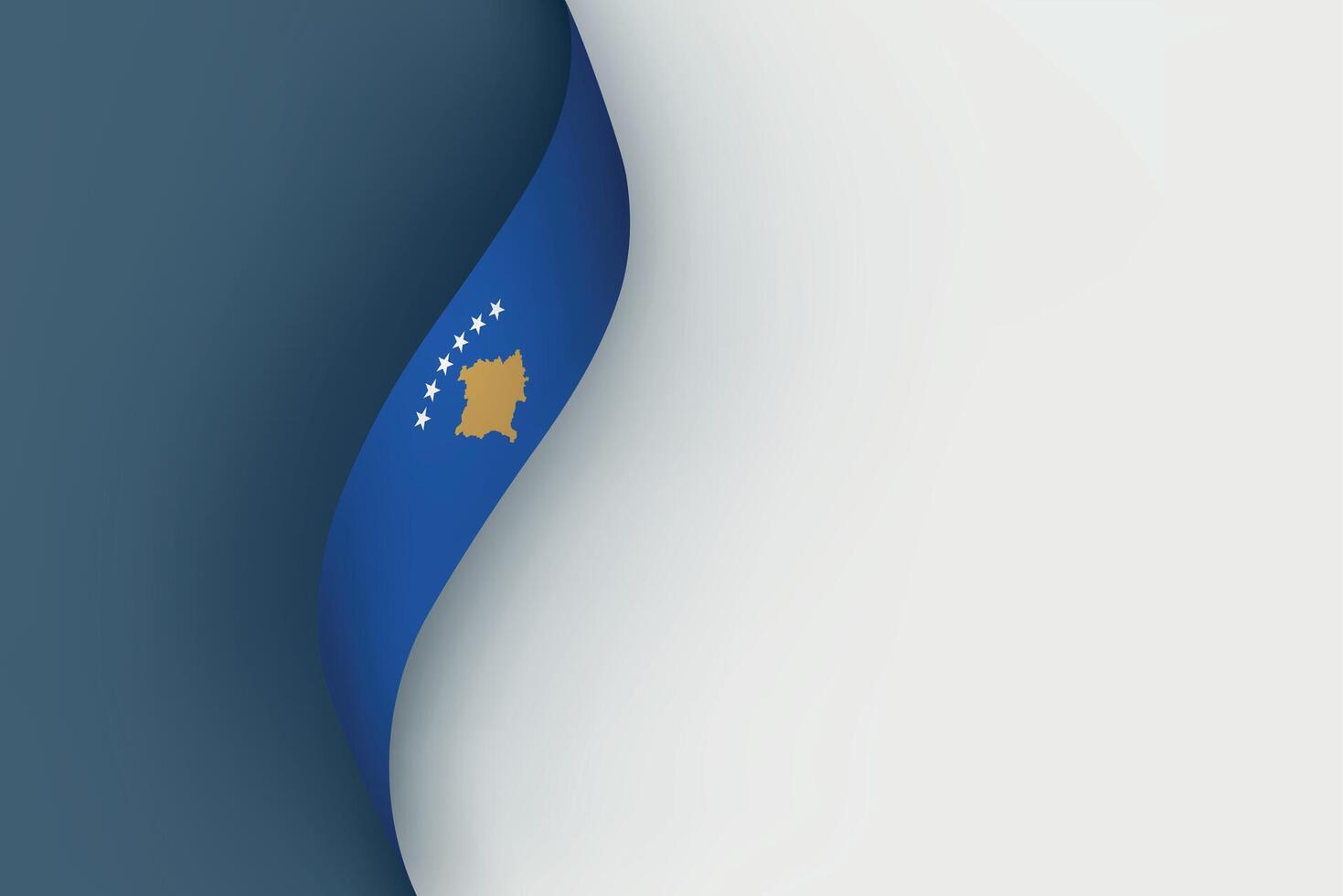 Kosovo flag on Waving ribbon vector