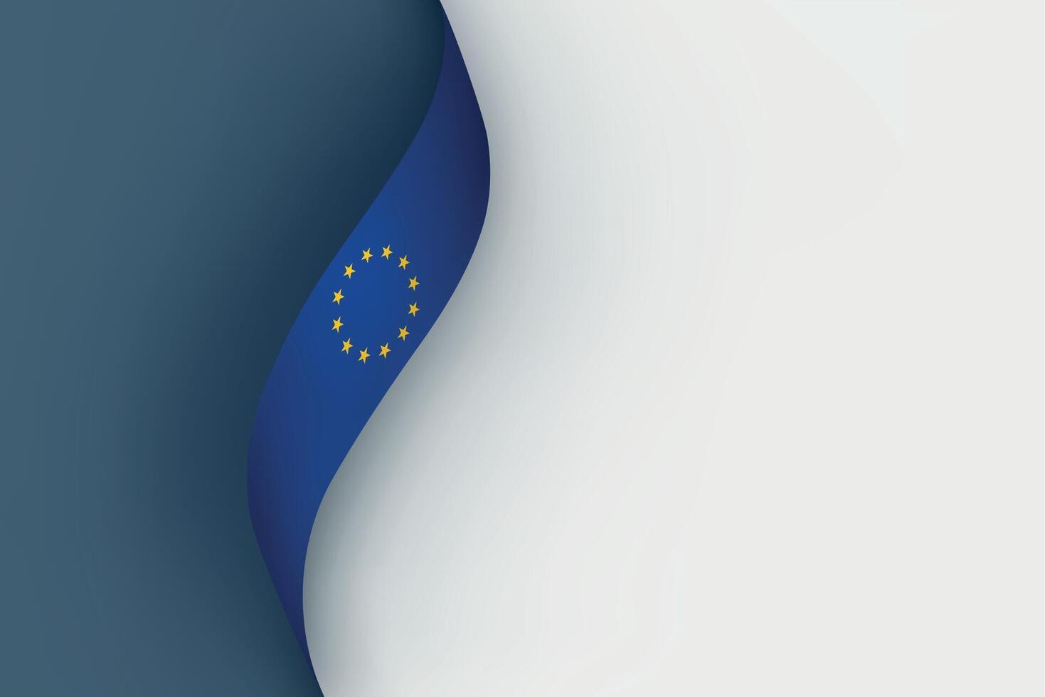 European Union flag on Waving ribbon vector