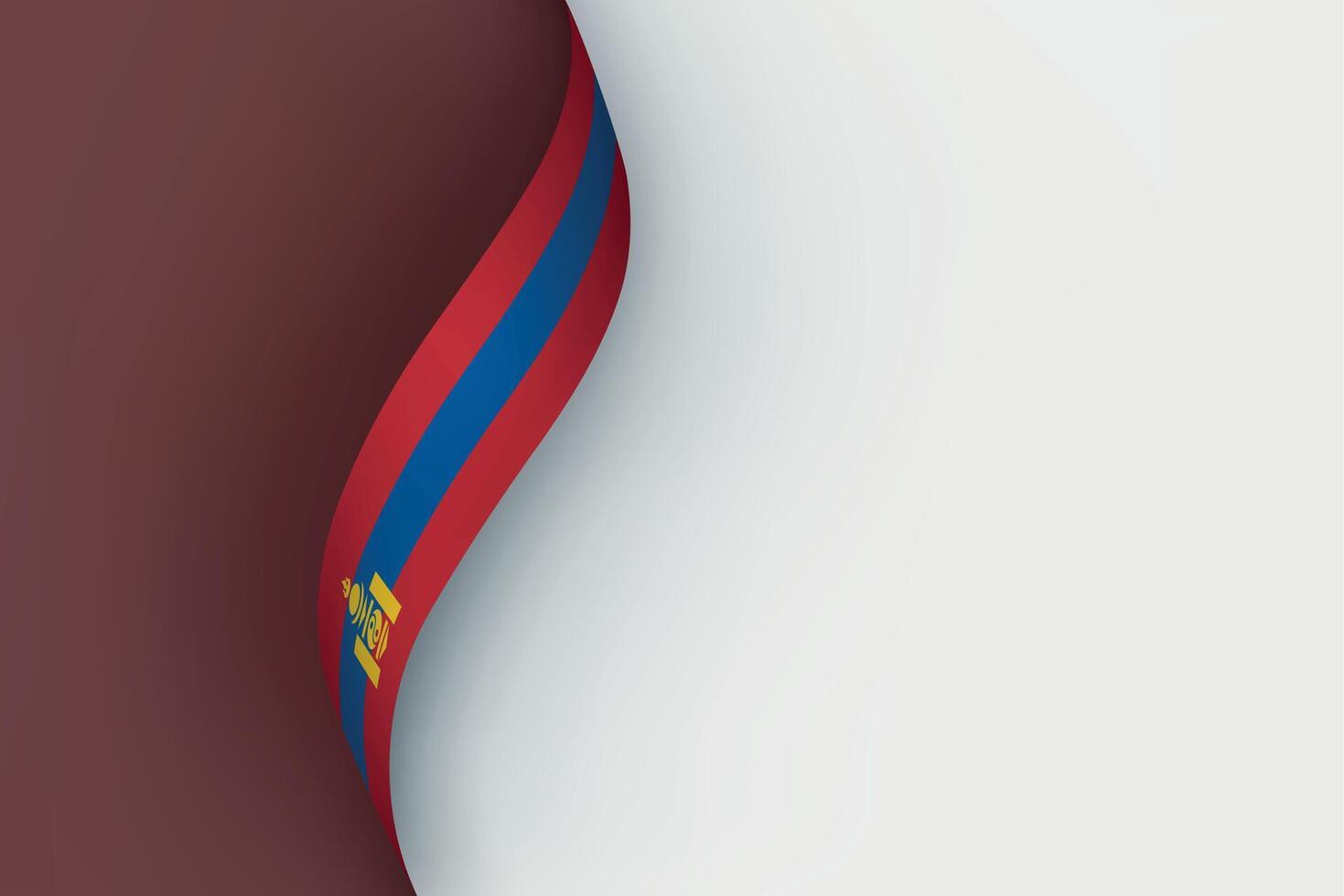Mongolia flag on Waving ribbon vector