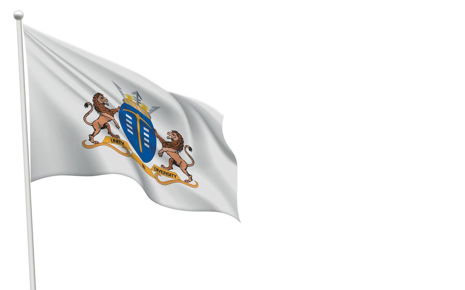 Isolated waving flag of Gauteng is a province South Africa vector