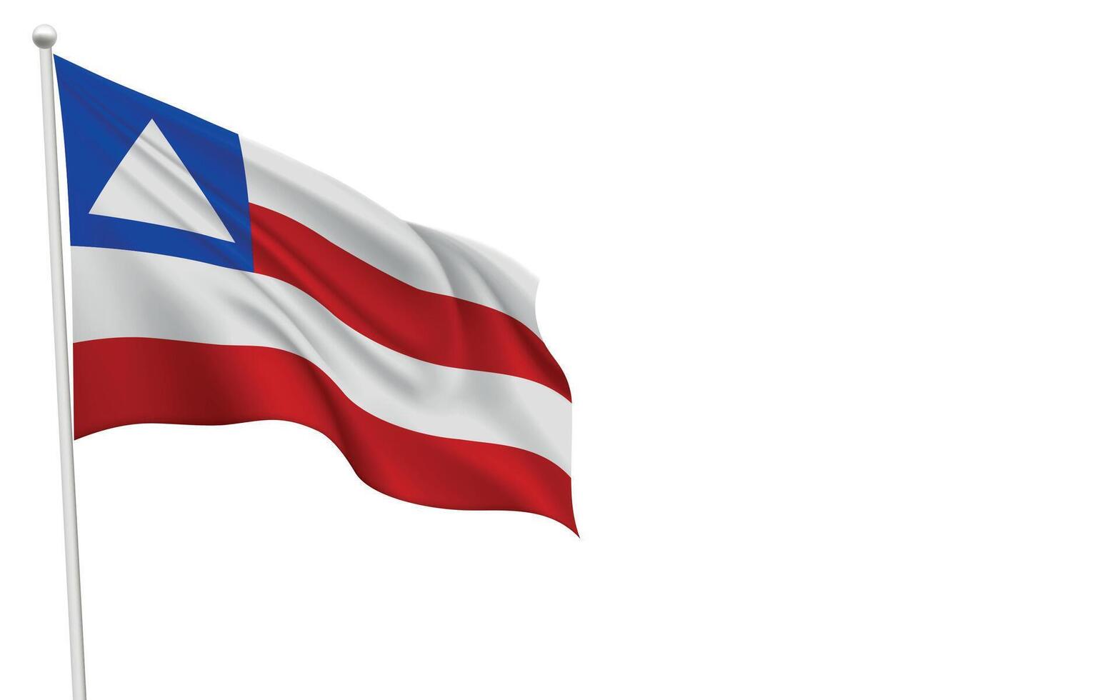 Isolated waving flag of Bahia is a state Brazil vector