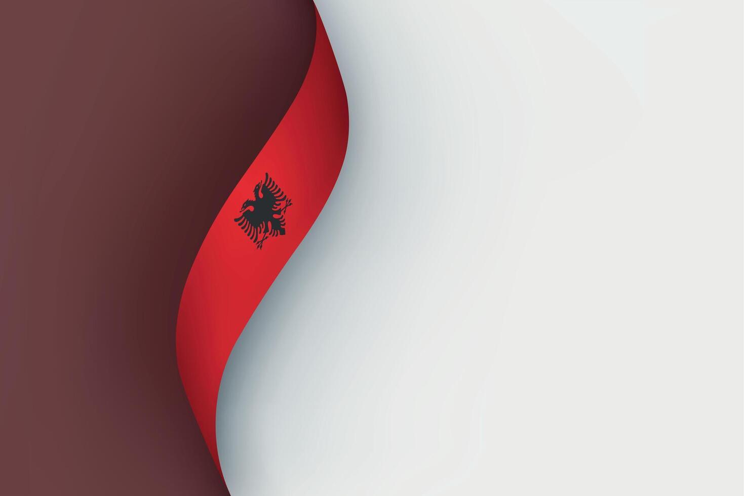 Albania flag on Waving ribbon vector
