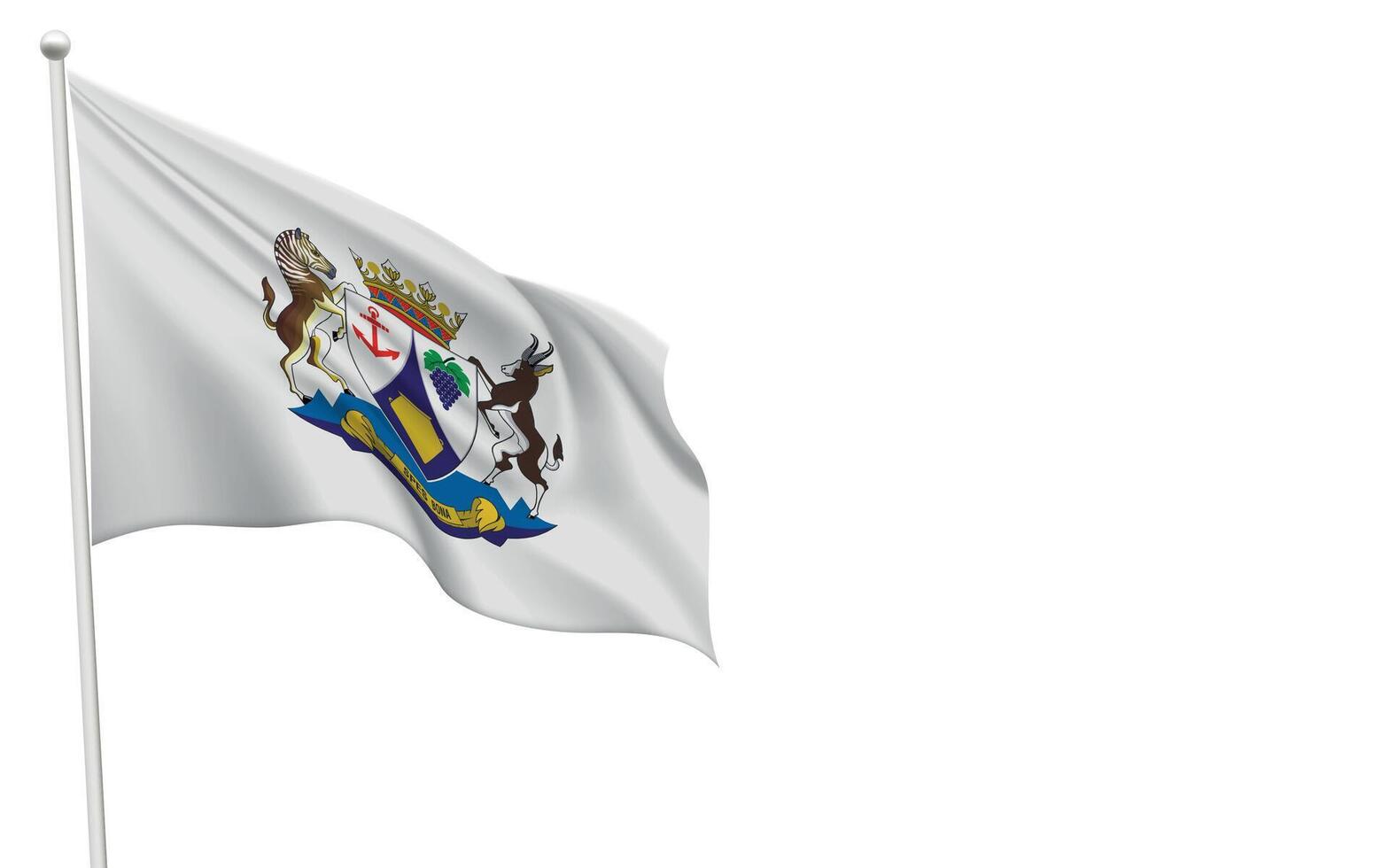 Isolated waving flag of Western Cape is a province South Africa vector