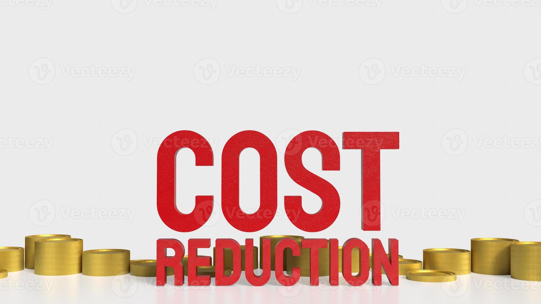 The Cost reduction and coins for Business concept 3d rendering. photo