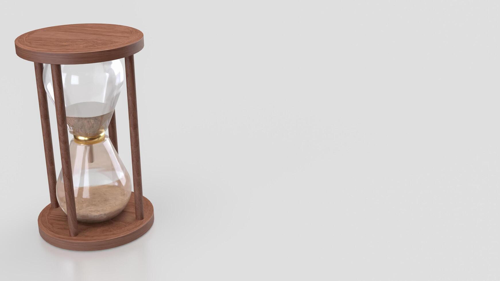 The Sand clock on white Background for Business concept 3d rendering. photo