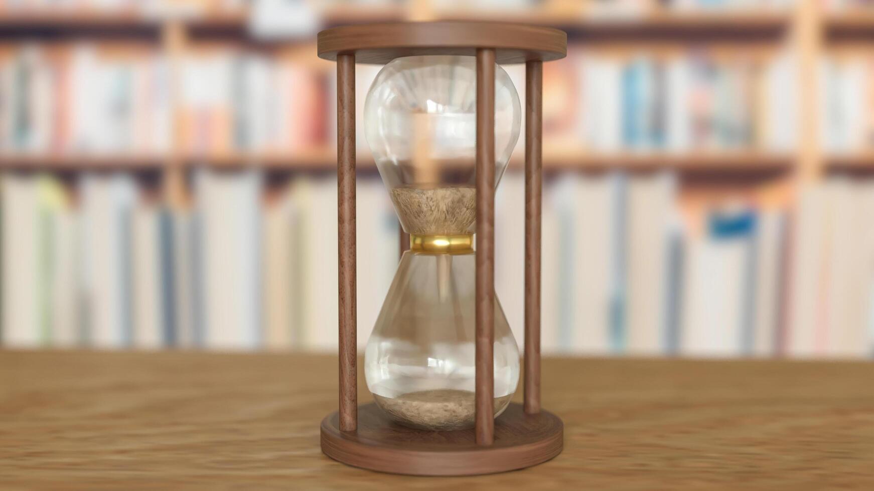 The Sand clock on white Background for Business concept 3d rendering. photo