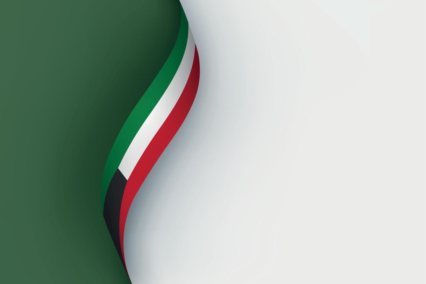 Kuwait flag on Waving ribbon vector