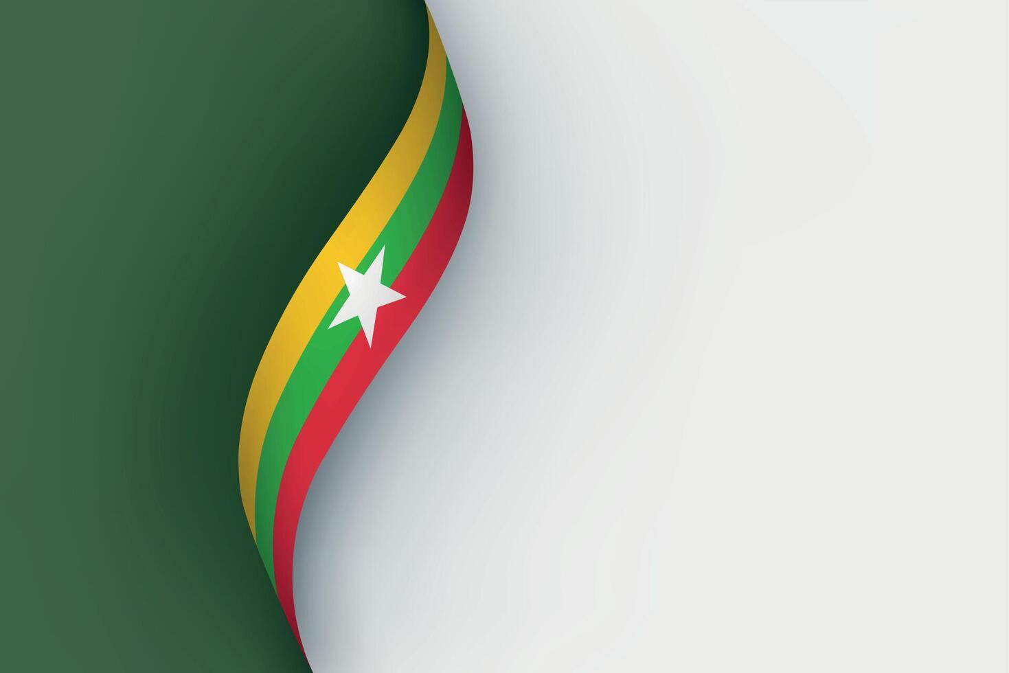 Myanmar flag on Waving ribbon vector