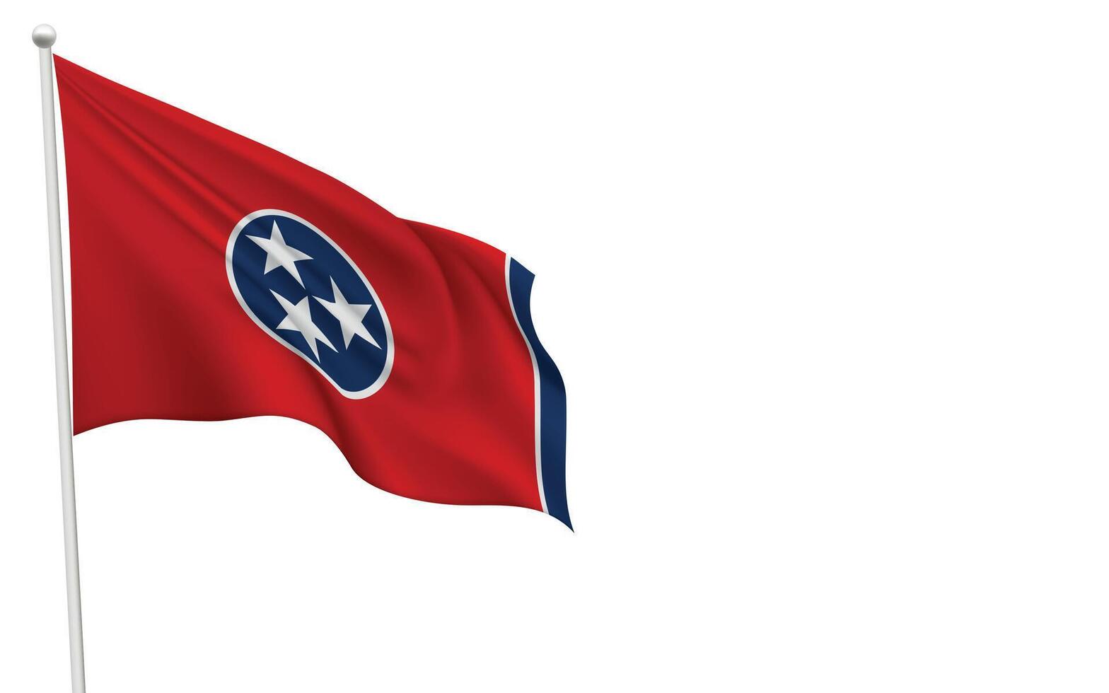 Isolated waving flag of Tennessee is a state United States vector