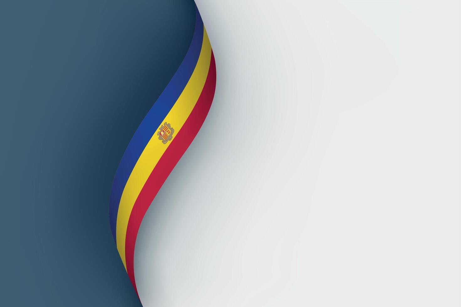 Andorra flag on Waving ribbon vector