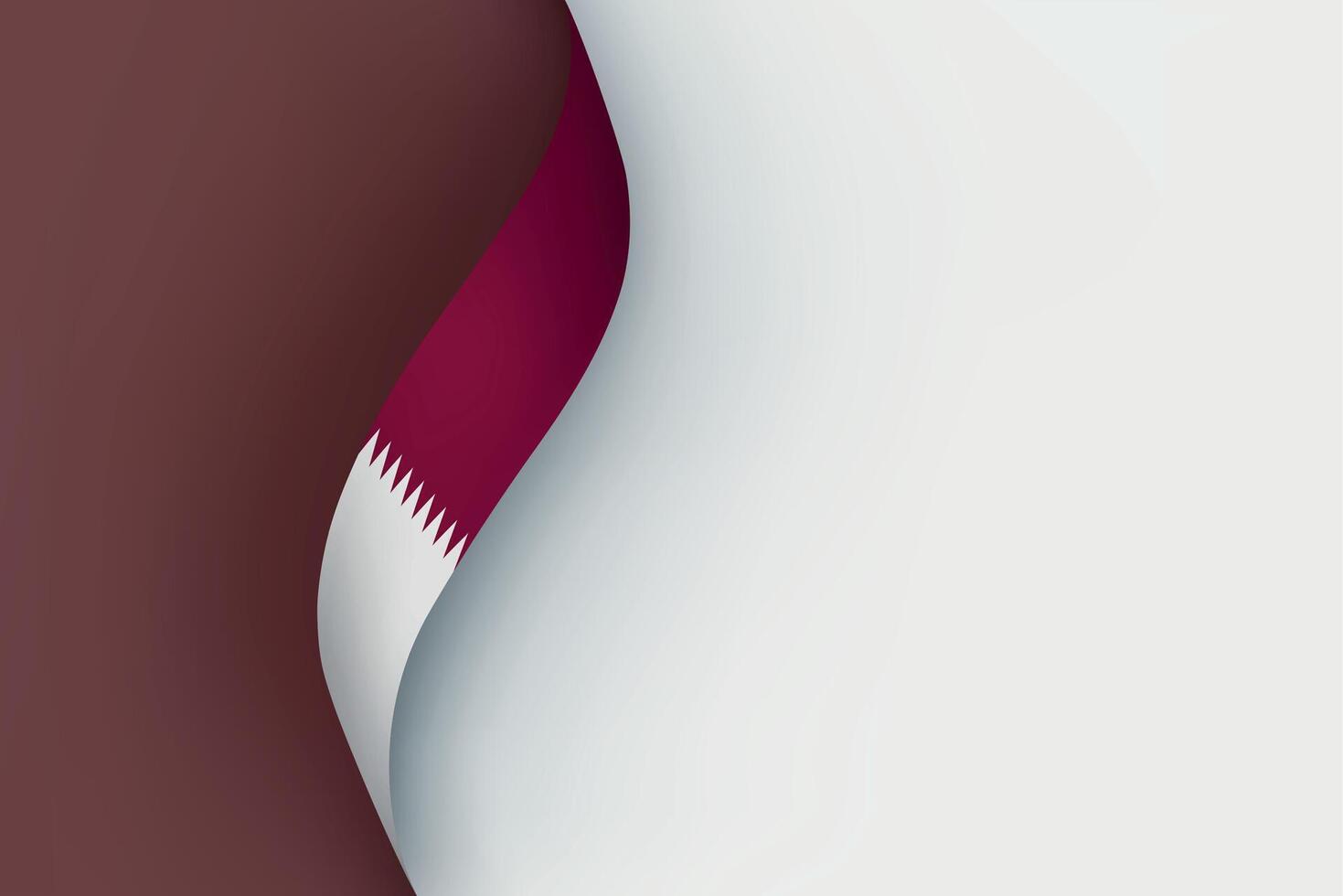 Qatar flag on Waving ribbon vector