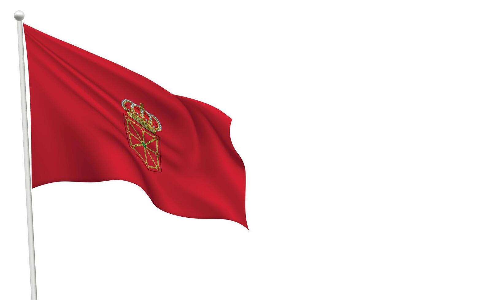 Isolated waving flag of Navarre is a community Spain vector