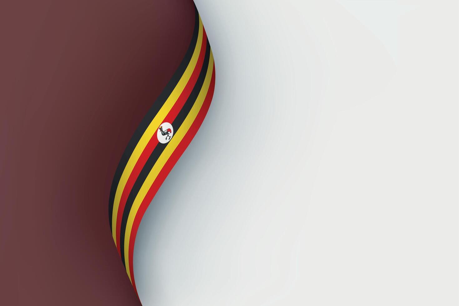 Uganda flag on Waving ribbon vector