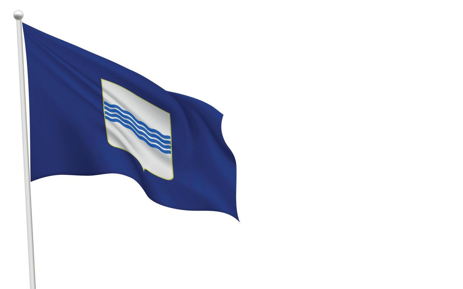 Isolated waving flag of Basilicata is a region Italy vector
