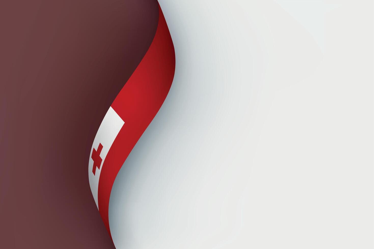 Tonga flag on Waving ribbon vector