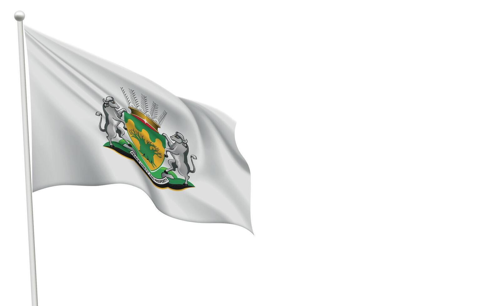 Isolated waving flag of Limpopo is a province South Africa vector