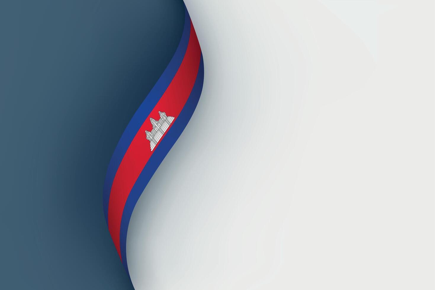 Cambodia flag on Waving ribbon vector
