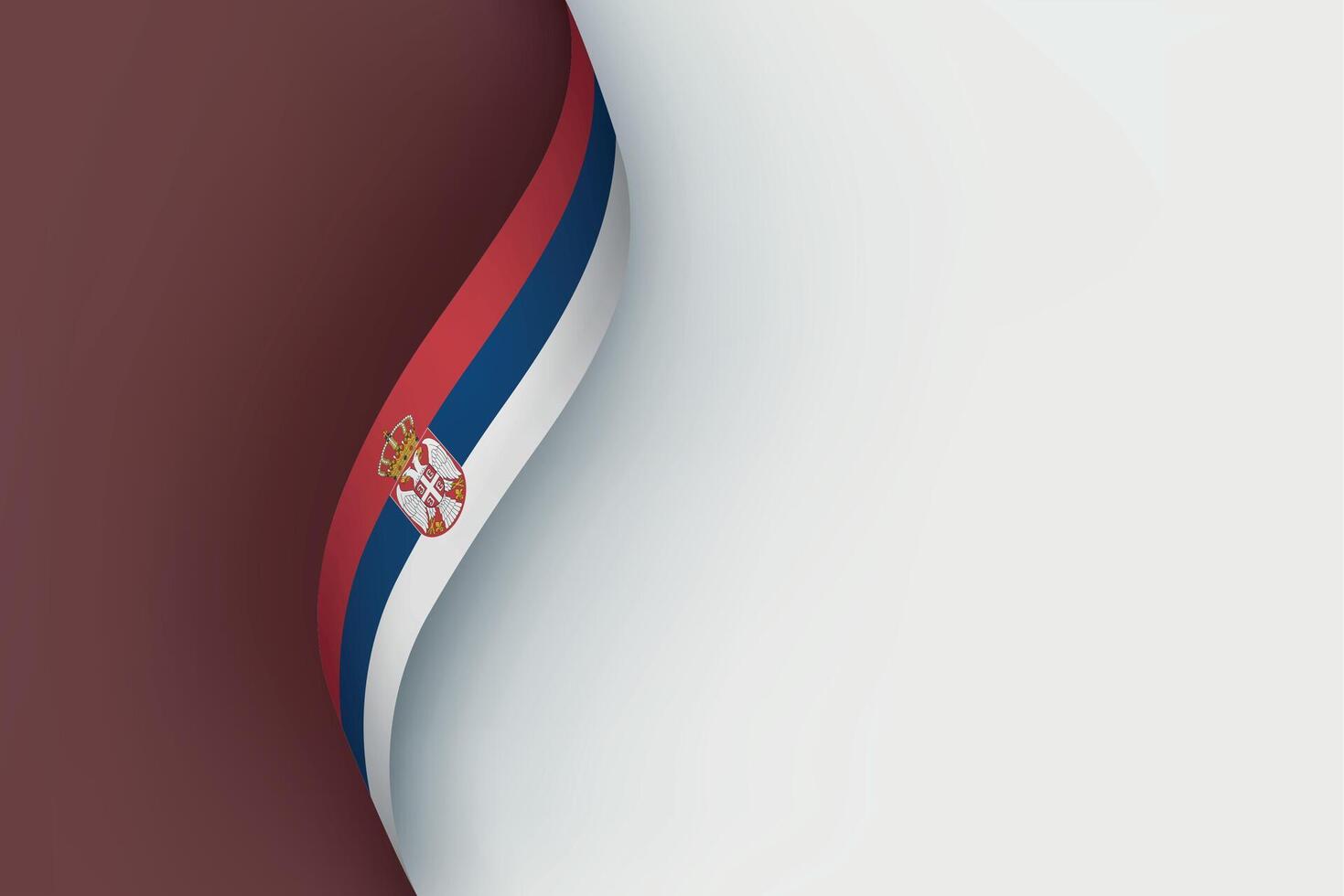Serbia flag on Waving ribbon vector