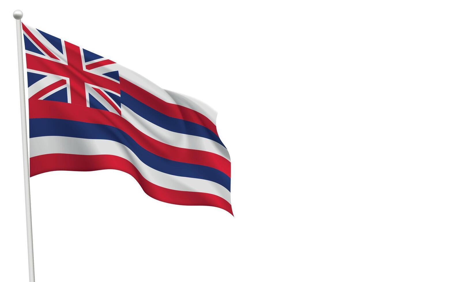 Isolated waving flag of Hawaii is a state United States vector
