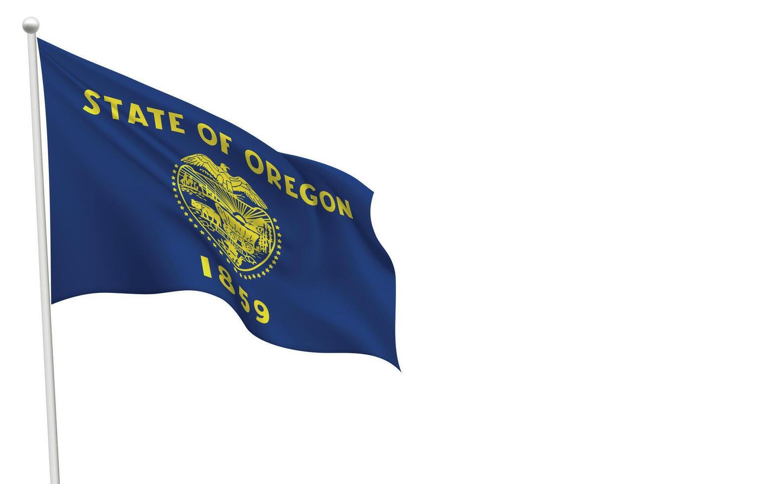 Isolated waving flag of Oregon is a state United States vector