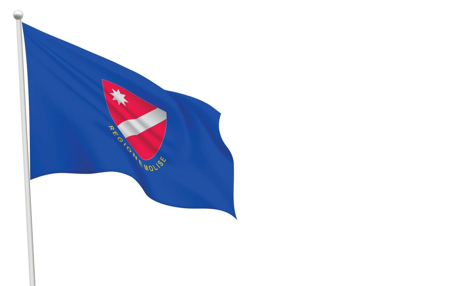 Isolated waving flag of Molise is a region Italy vector