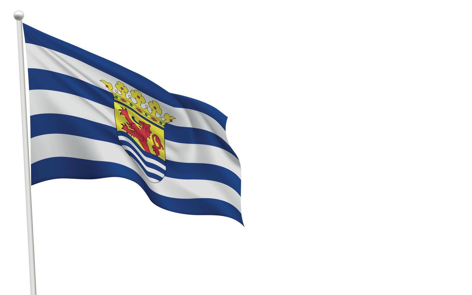 Isolated waving flag of Zeeland is a province Netherlands vector