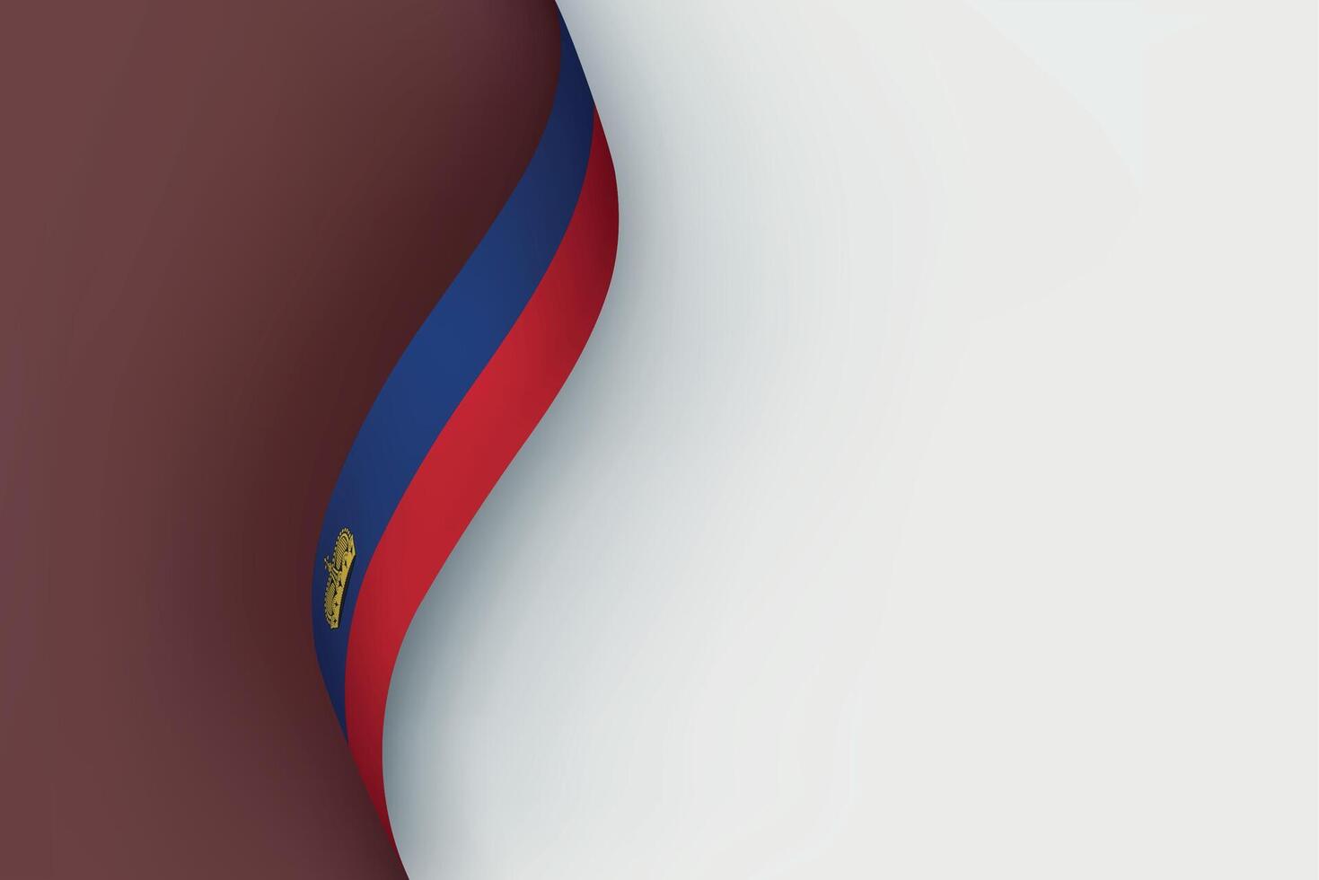 Liechtenstein flag on Waving ribbon vector