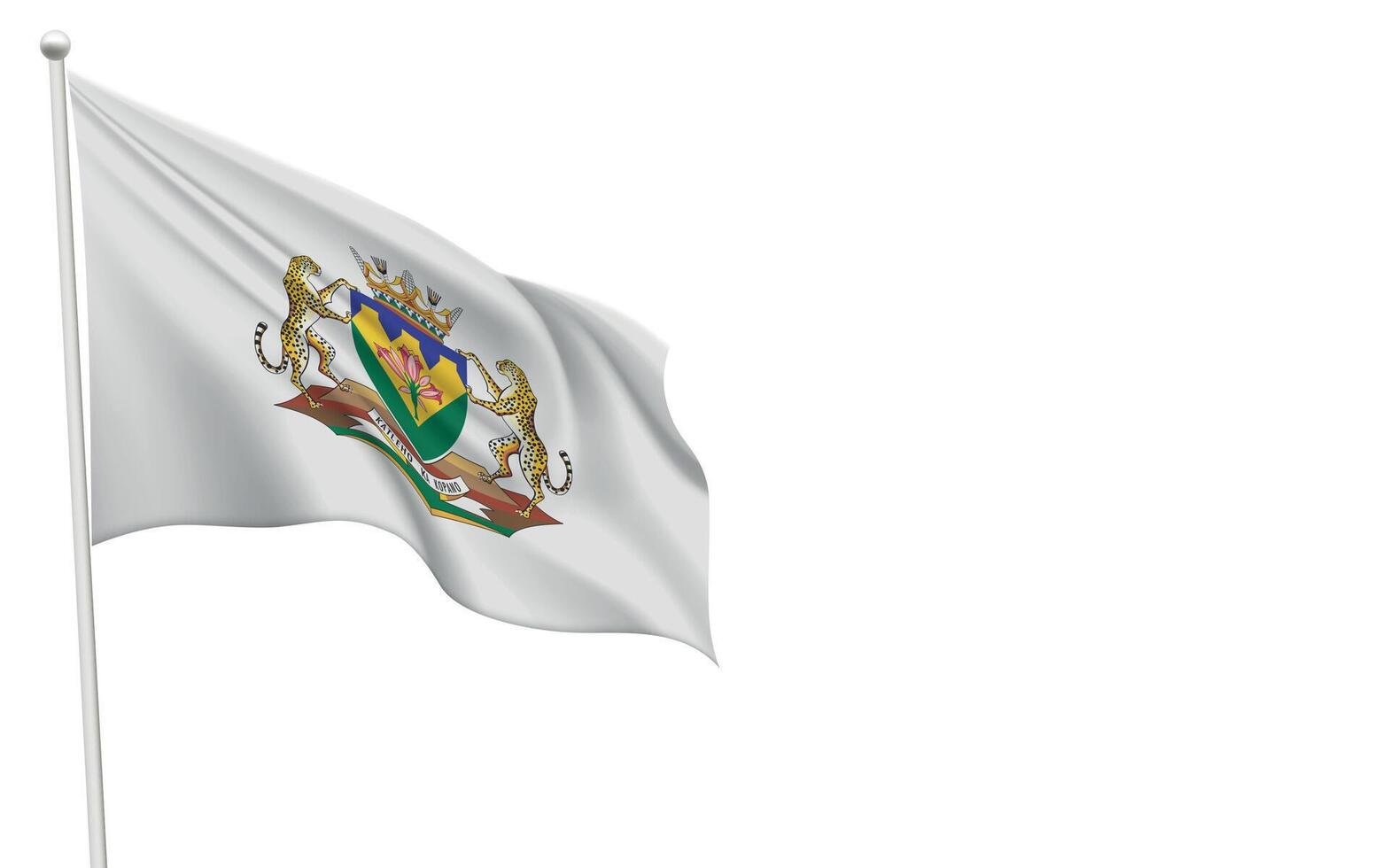 Isolated waving flag of Free State is a province South Africa vector