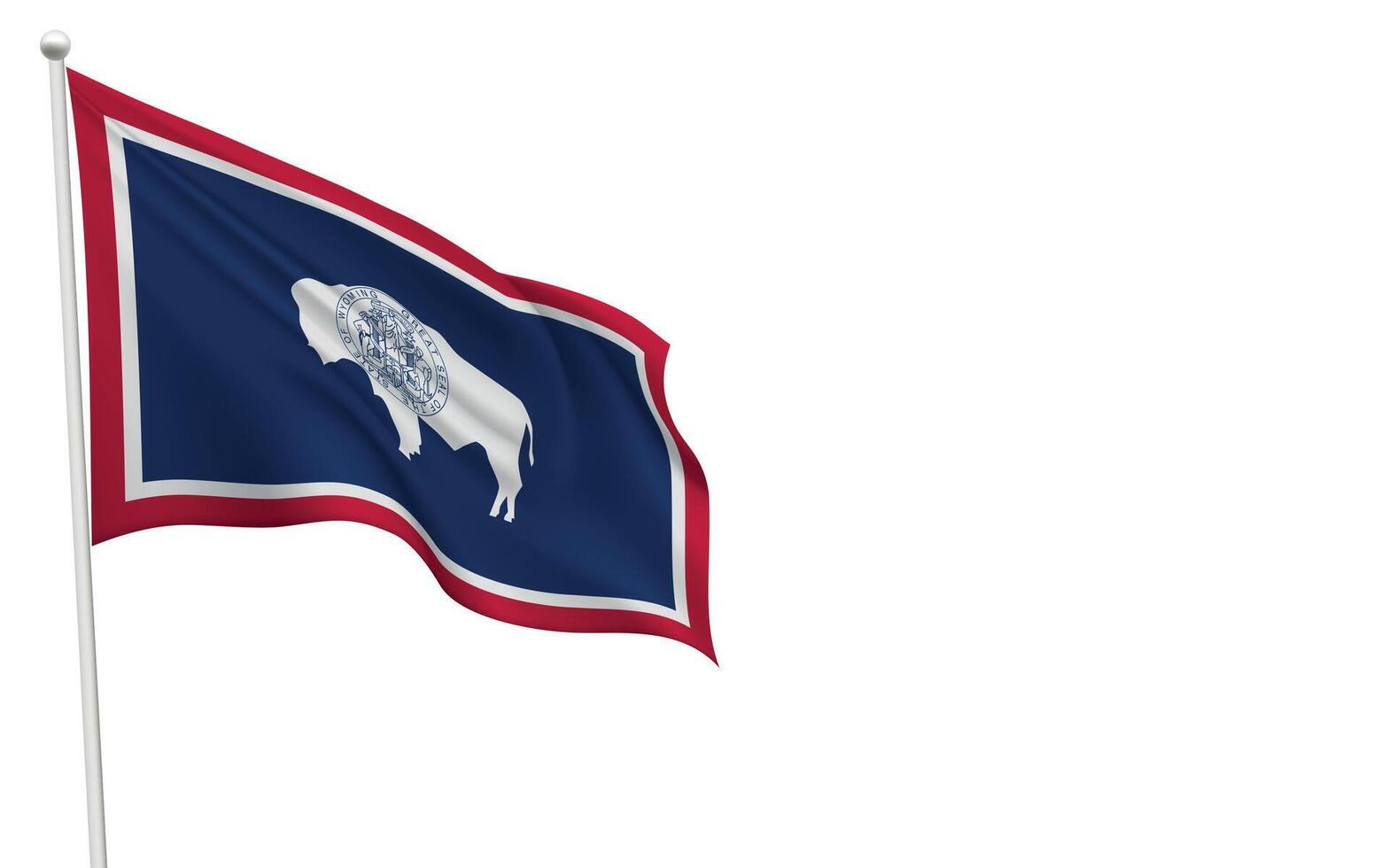 Isolated waving flag of Wyoming is a state United States vector