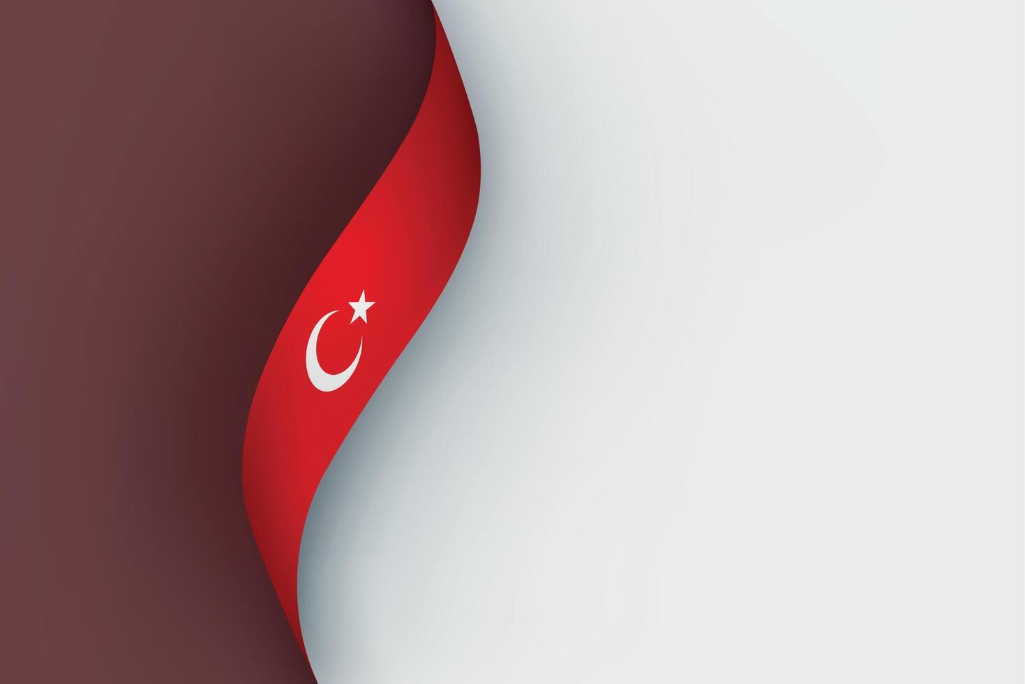 Turkey flag on Waving ribbon vector