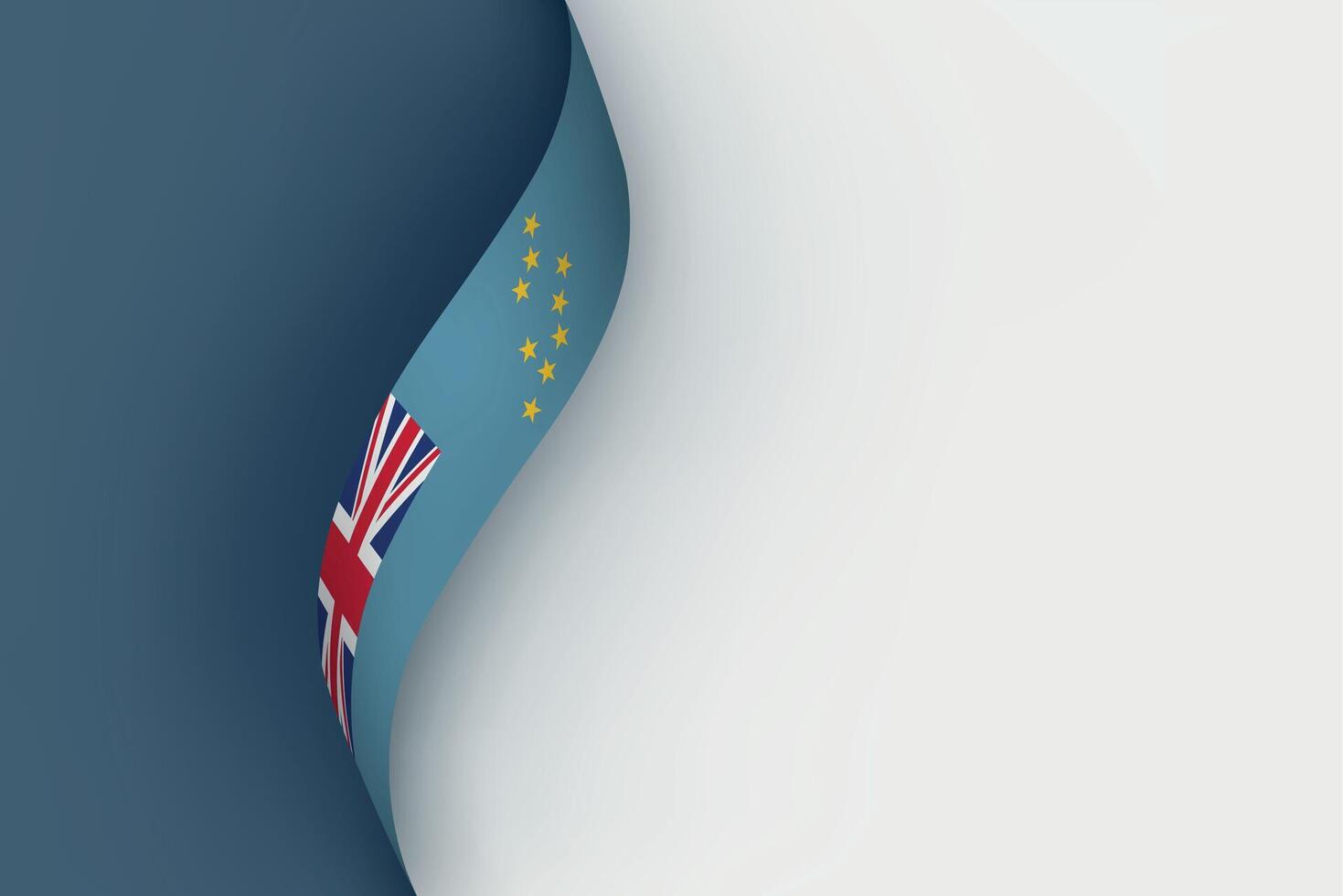 Tuvalu flag on Waving ribbon vector