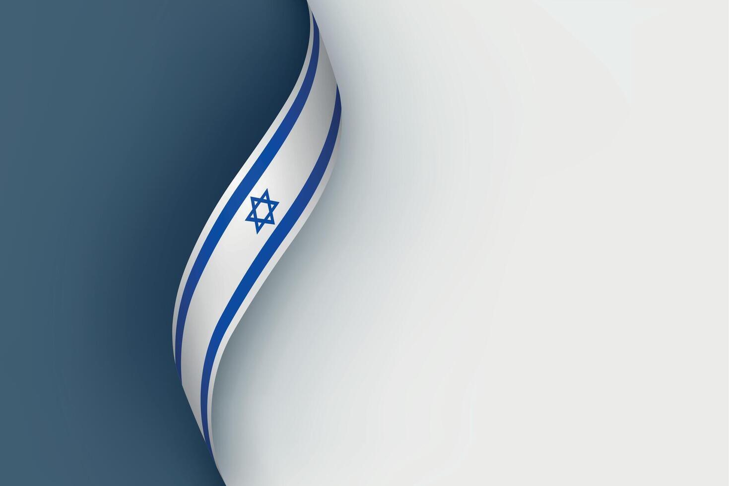 Israel flag on Waving ribbon vector
