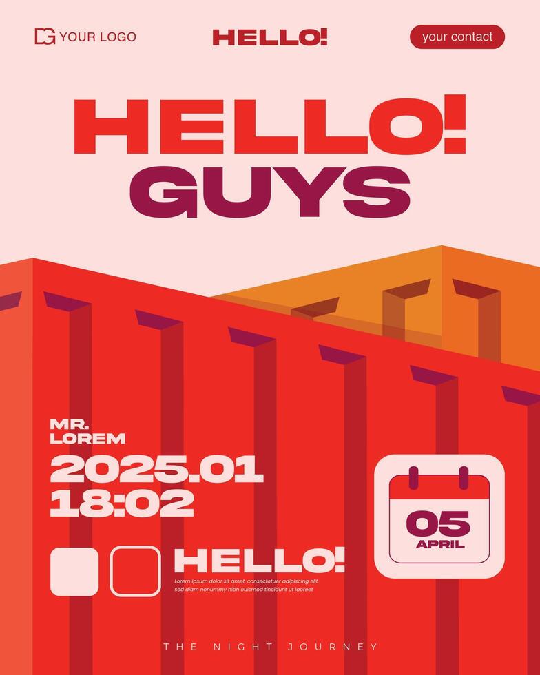 Shipping container. Delivery logistics and transportation illustration. Commercial transport company poster. Global import and export. vector