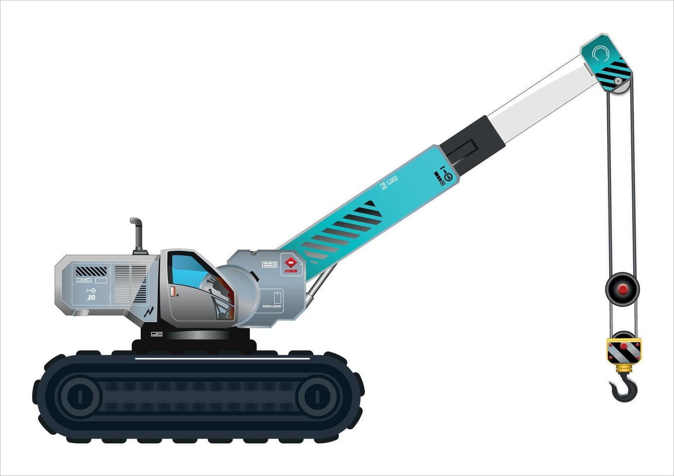 Crane vehicle hook heavy construction service vehicle illustration vector